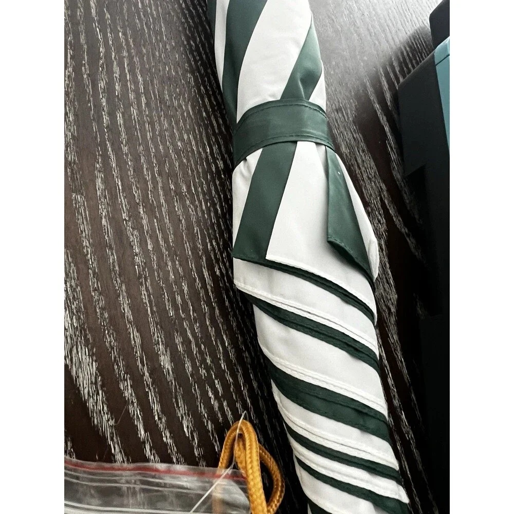 Golf Umbrella  Haas-Jordan Green/White auto wood handle 58